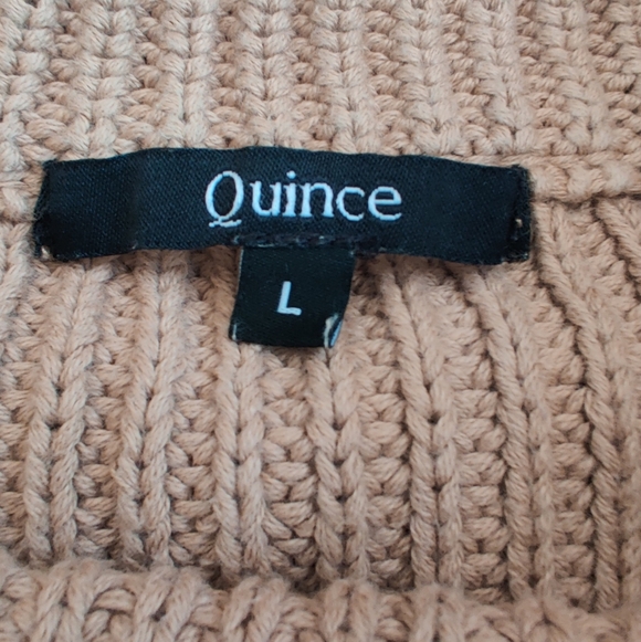 Quince 100% Organic Cotton Fisherman Crew Sweater In Camel Size Large - Picture 6 of 7